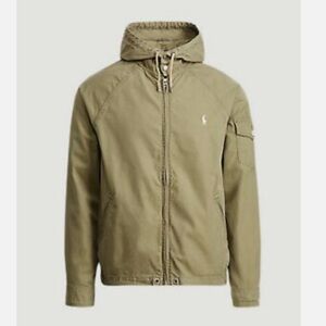 Ralph Lauren Polo Logo Drawstring Hood Zip Up Windbreaker Jacket